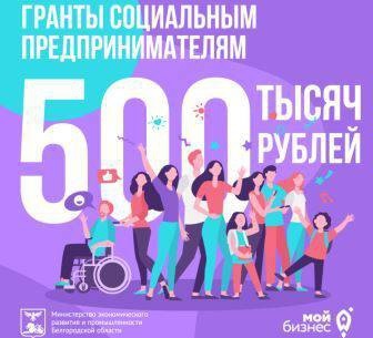 Социальным предпринимателям Белгородской области доступны гранты до 500 тысяч рублей.